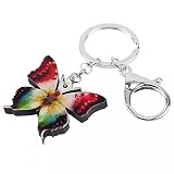Keerock Llaveros de Mariposa de Cola de Golondrina Floral acr&iacute;lica, Llavero de...